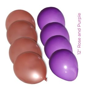 $10 Add-On- NEW 8 piece 12" Rose and Purple combo Balloons- Helium Quality